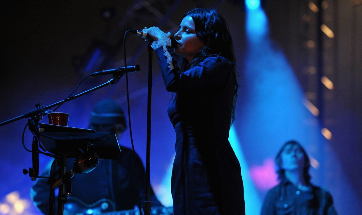 Singer Hope Sandoval of Mazzy Star performs during Day 1 of the 2012 Coachella Valley Music & Arts Festival held at the Empire Polo Club on April 13, 2012 in Indio, California