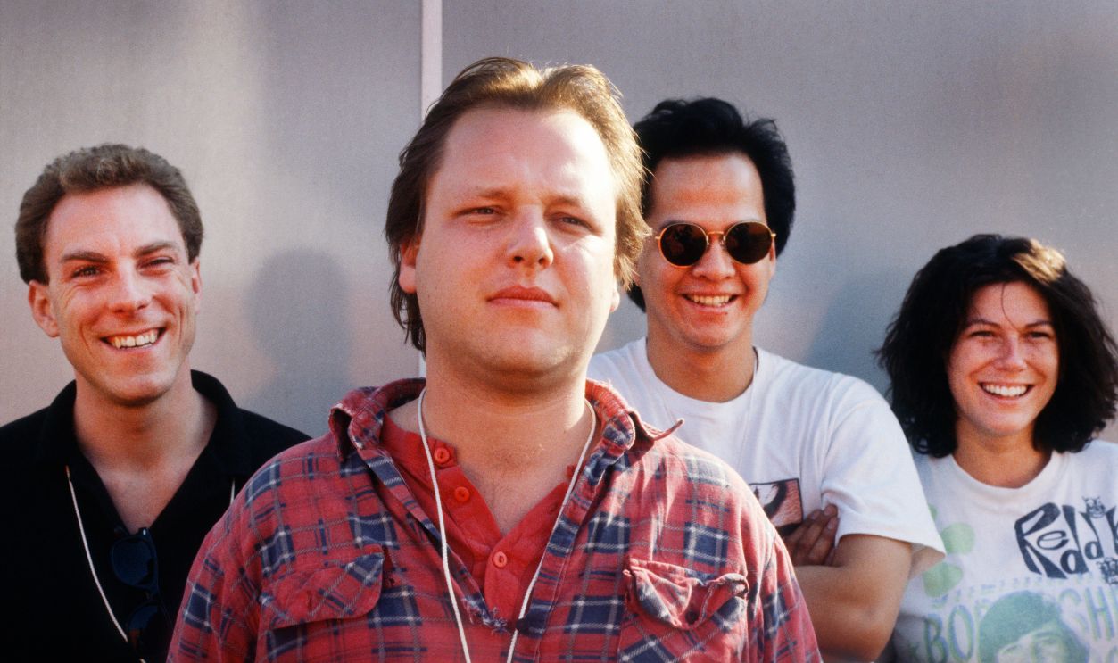Portrait of Pixies, Frank Black; Kim Deal; David Lovering; Joey Santiago, Pinkpop Festival, Landgraaf, Netherlands, 15th May 1989