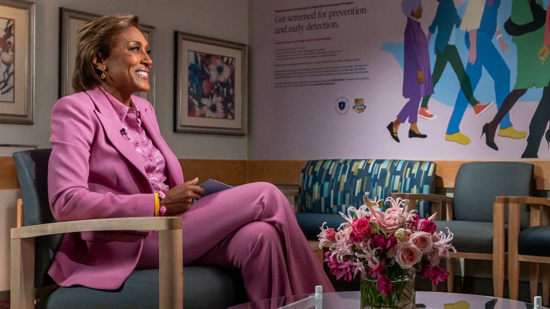 First Lady Jill Biden participates in an interview with Robin Robert of “Good Morning America”, Wednesday, October 20, 2021, at the Montefiore Medical Center in the Bronx, New York. (Official White House Photo by Cameron Smith)