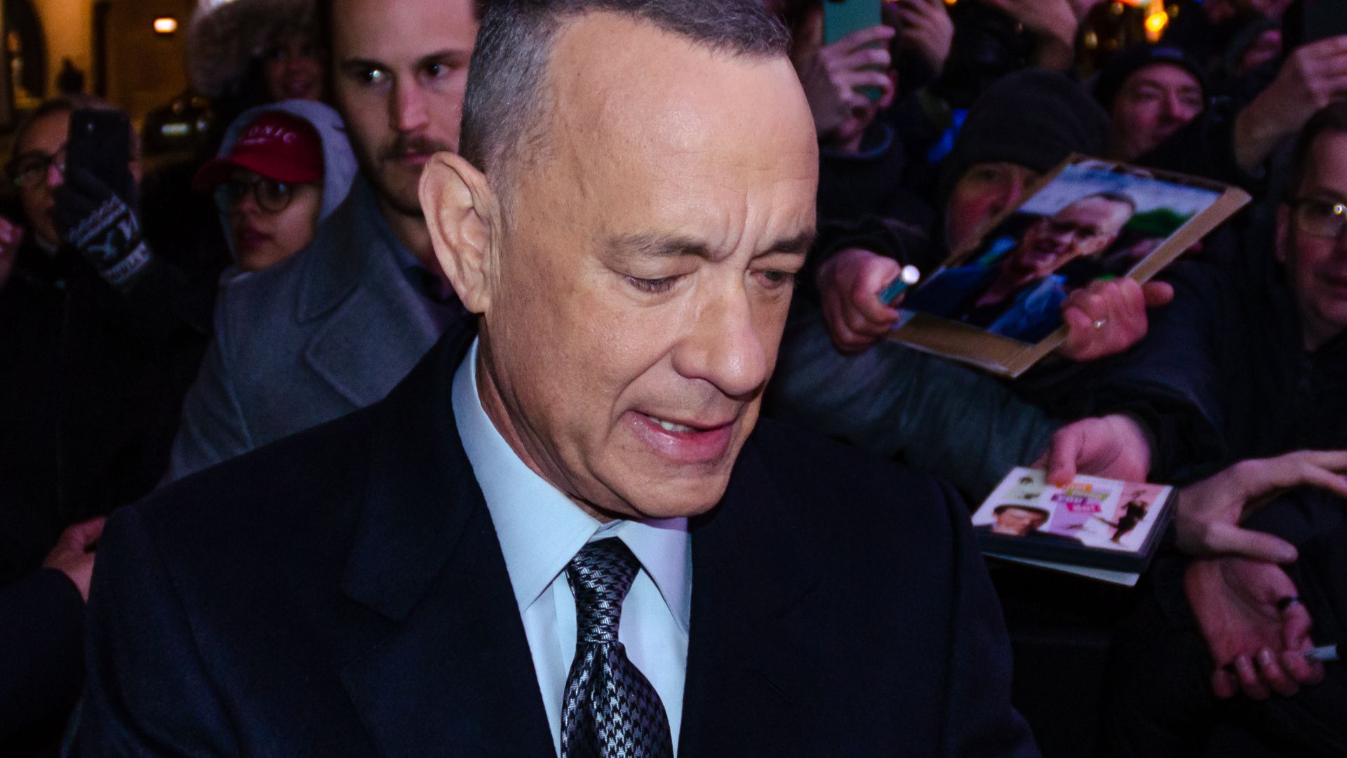 Tom Hanks at the film premiere in Sweden of the film