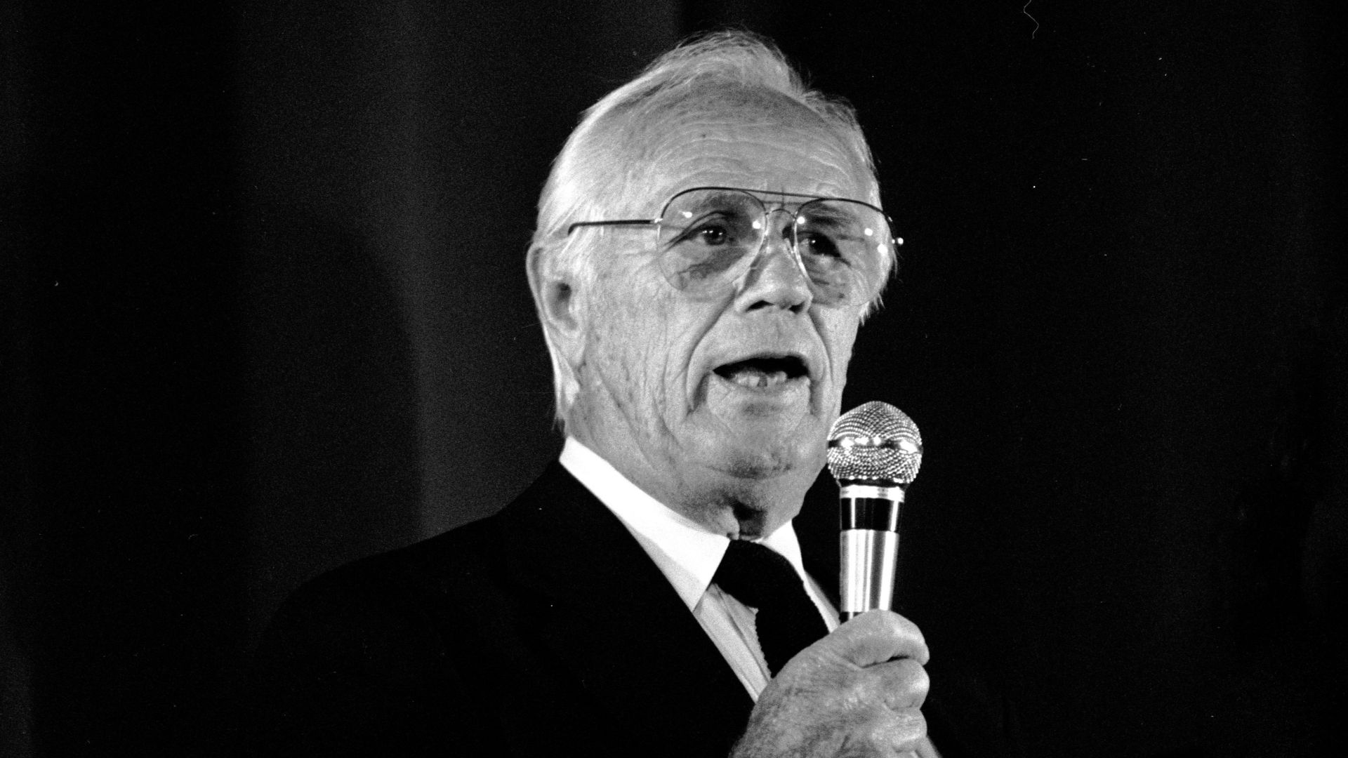 L'acteur américain Richard Widmark au Festival du cinéma américain à Deauville (Normandie, France) en septembre 1991.
