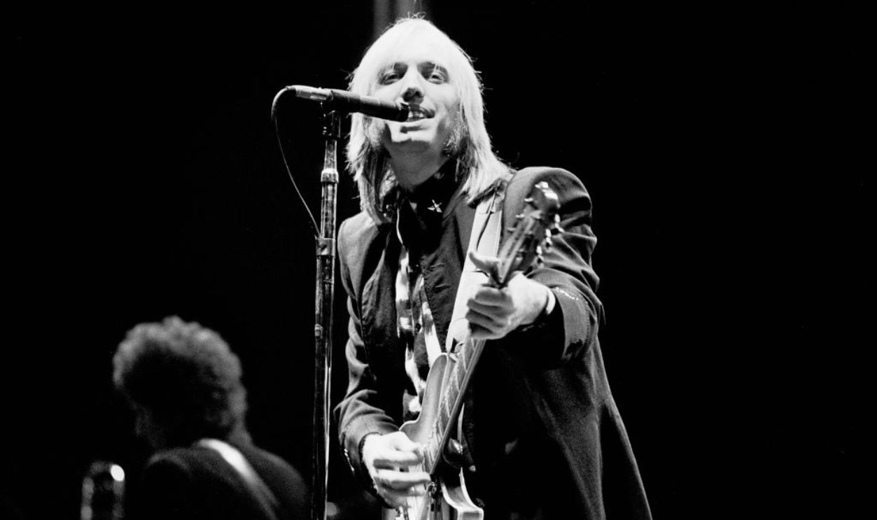 American Rock and Pop musician Tom Petty (1950 - 2017) plays electric guitar as he performs, with his band the Heartbreakers, during the 'Southern Accents' tour at Brendan Byrne Arena (later known as Meadowlands Arena), East Rutherford, New Jersey, June 15, 1985.
