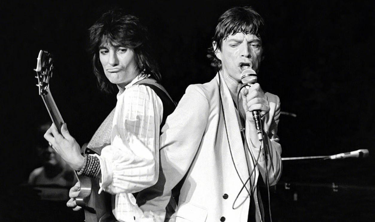 NEW YORK, NY - CIRCA 1980: Ronnie Wood and Mick Jagger circa 1980 in New York City.