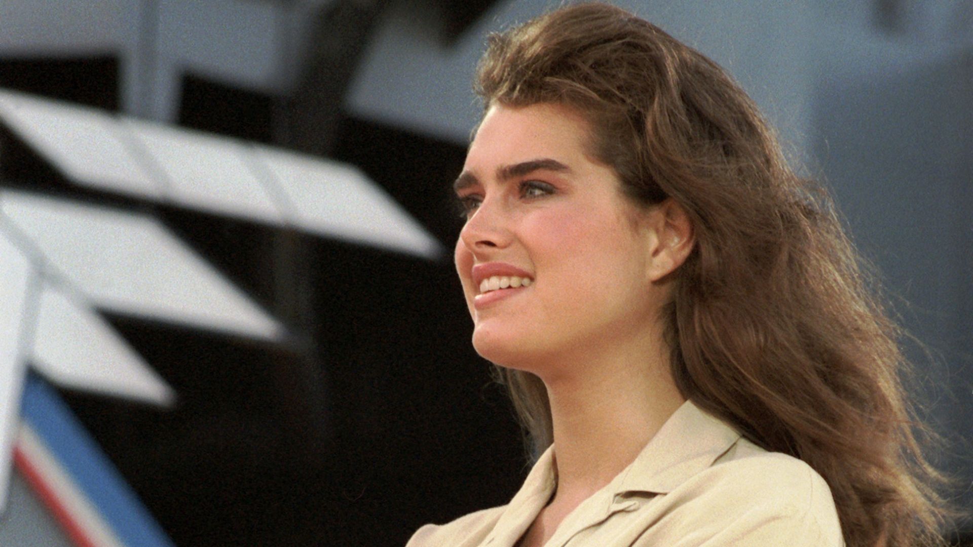 Brooke Shields at Naval Air Station, Pensacola in 1986.