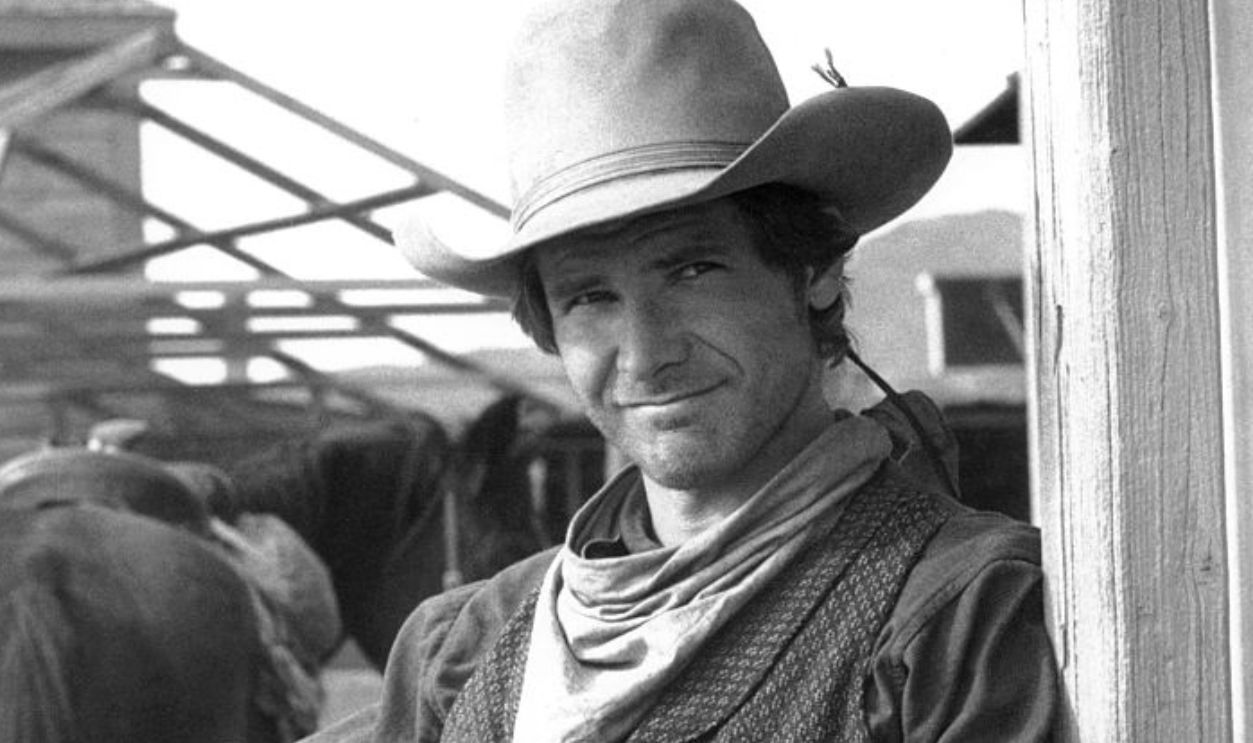 American actor Harrison Ford on the set of The Frisco Kid directed by Robert Aldrich.