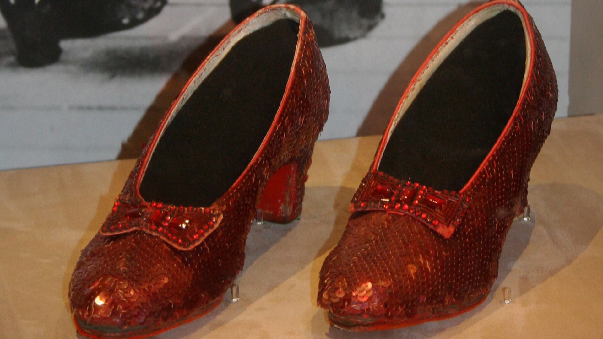 Dorothy’s Ruby Slippers, 1938
Sixteen-year-old Judy Garland wore these sequined shoes as Dorothy in The Wizard of Oz.