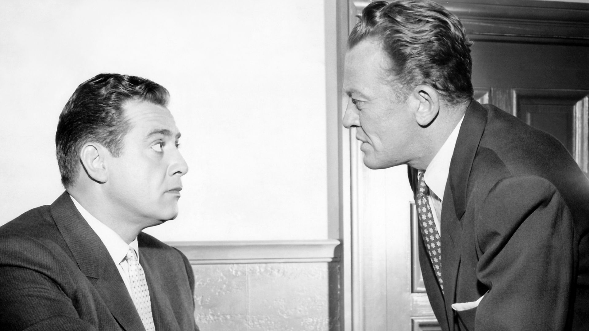 Photograph of Raymond Burr and William Talman the CBS-TV series Perry Mason