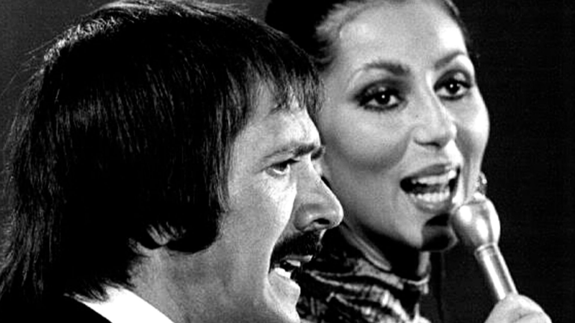Publicity photo of Sonny and Cher for their TV show.