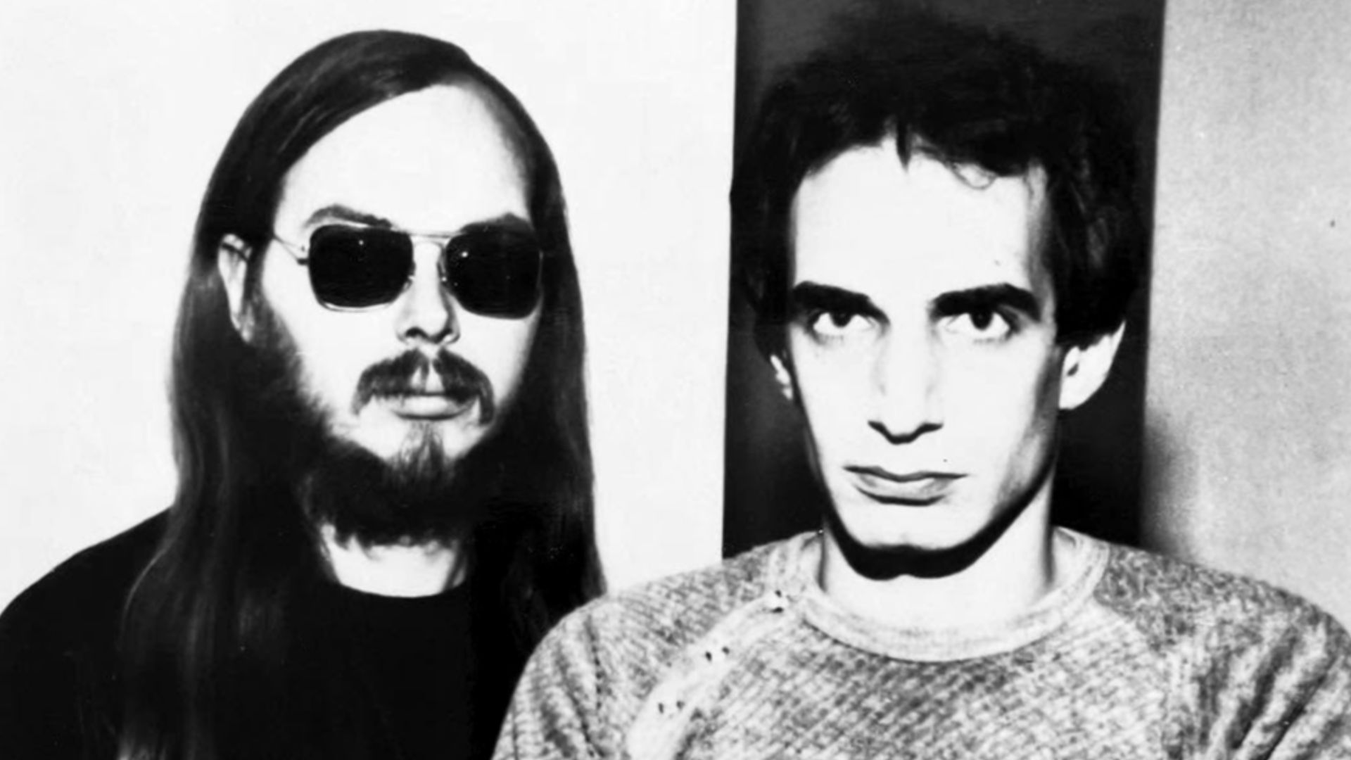 Walter Becker (left) and Donald Fagen (right) in a publicity photo for Steely Dan's 1980 album Gaucho