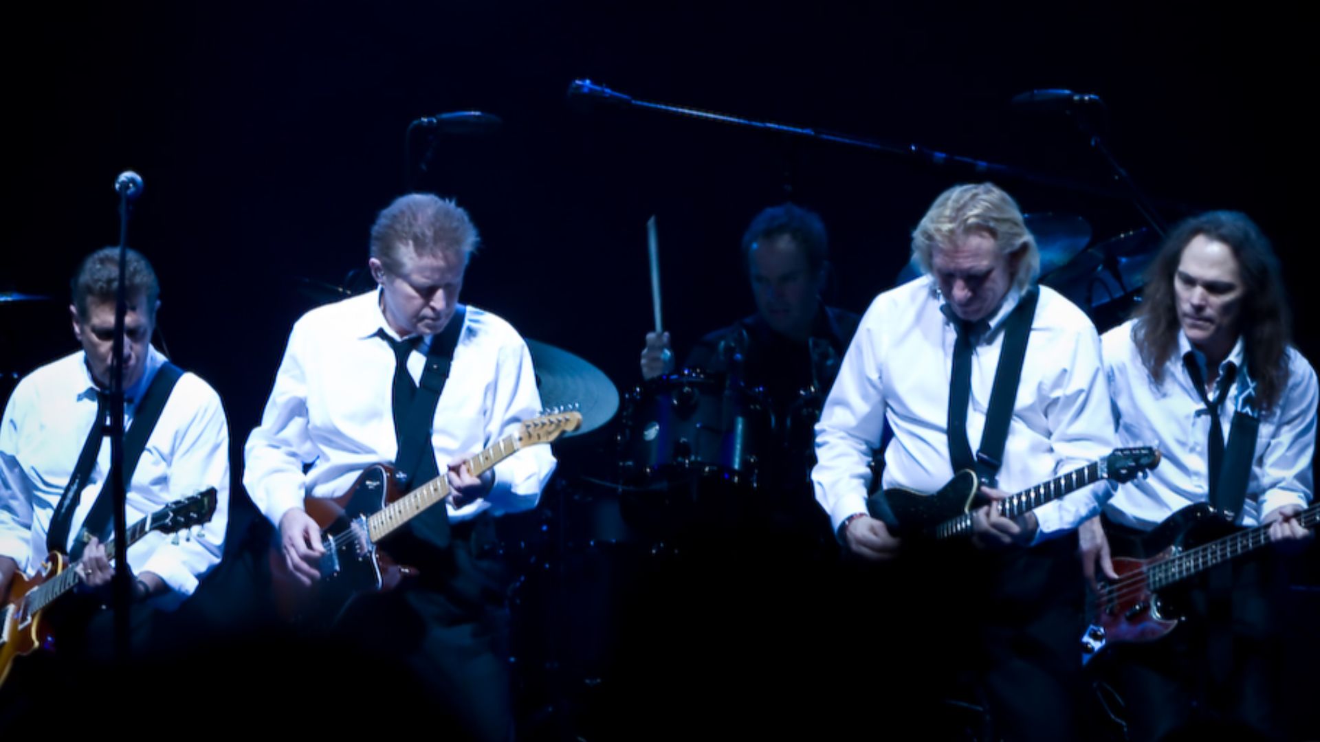 The Eagles band from California. From left to right are: Glenn Frey, Don Henley, Joe Walsh, and Timothy B. Schmit during their Long Road out of Eden Tour in 2008.