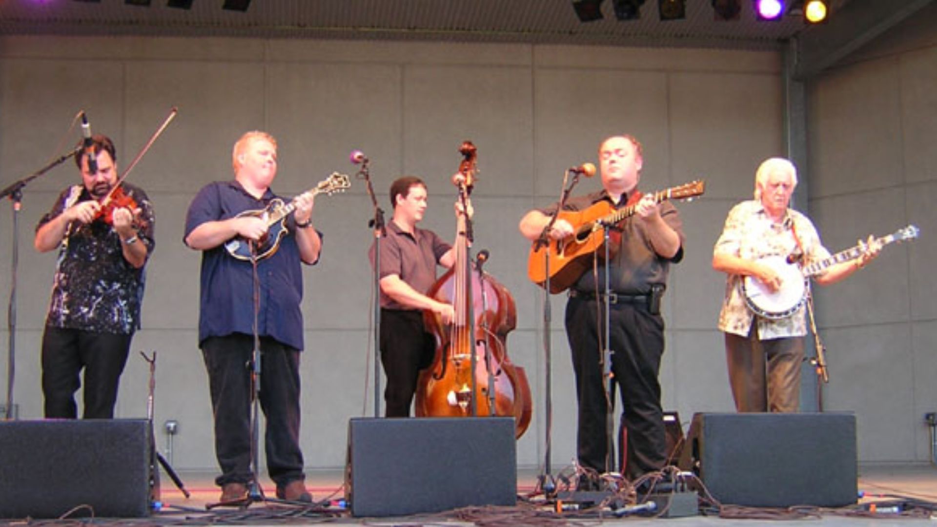 Picture of J. D. Crowe and the New South performing at South Park in Pittsburgh, Pennsylvania, on August 8, 2008.