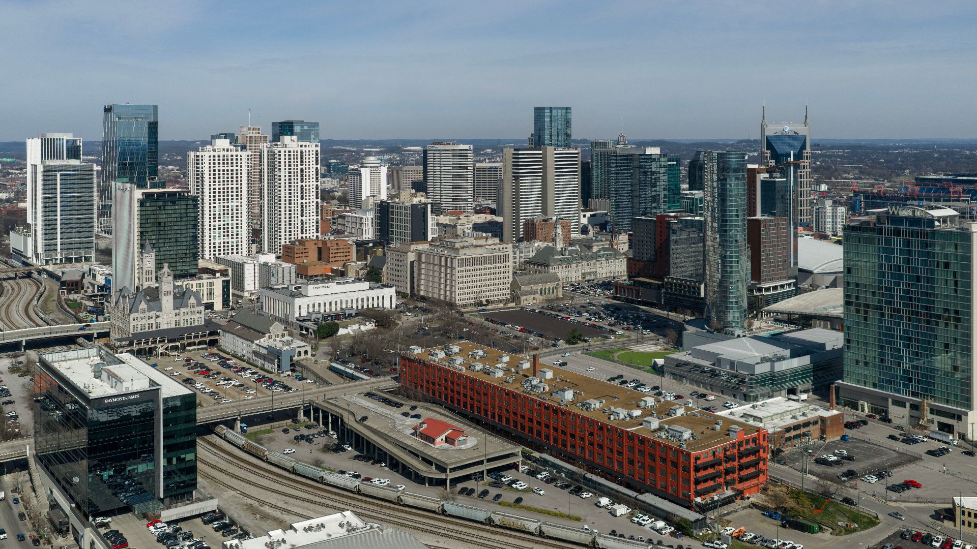 Skyline of Downtown Nashville, Tennessee.