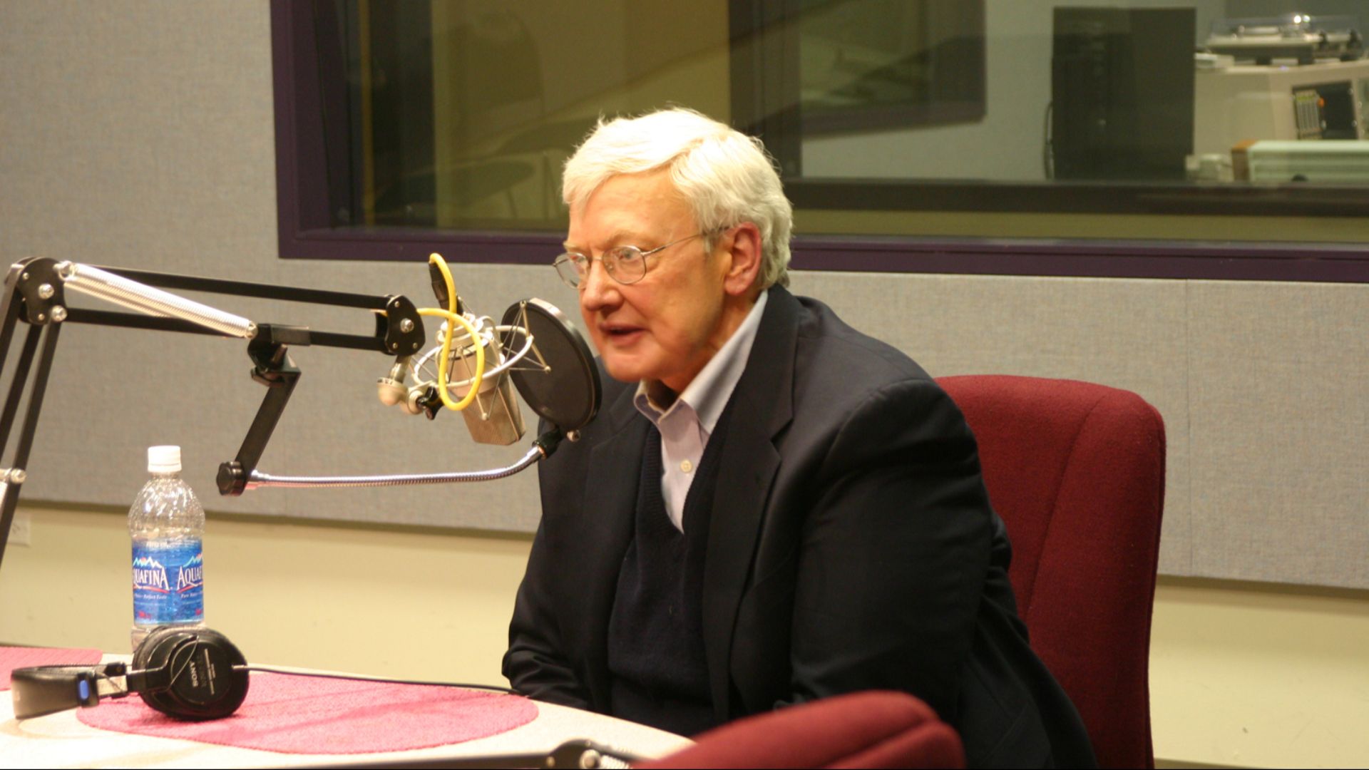 Roger Ebert, the film critic, giving an interview at a Chicago public radio station, on Sound Opinions program in 2006