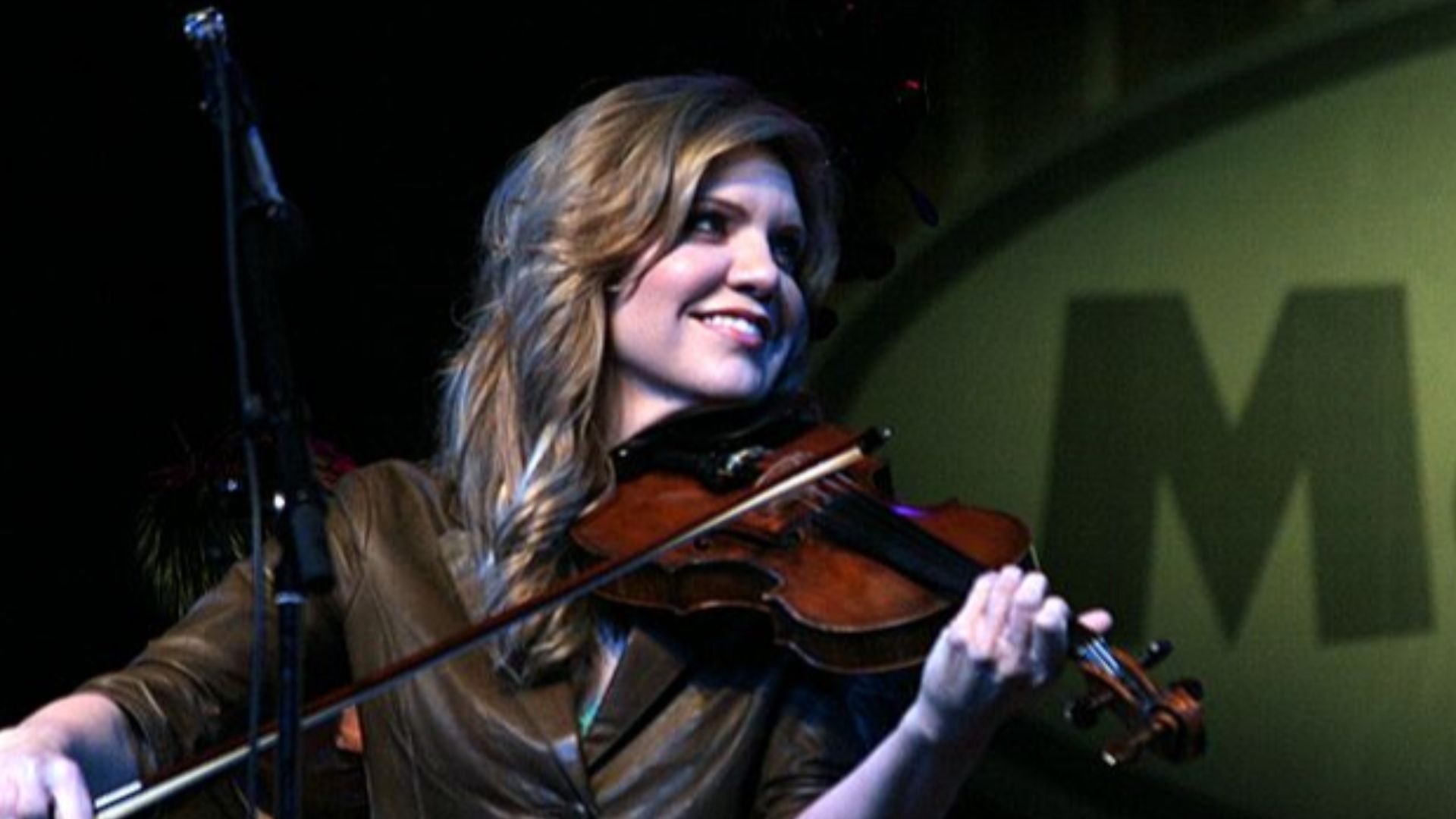 American country/bluegrass musician Alison Krauss performing at MerleFest, Wilkes Community College, Wilkes County, North Carolina. Photo by Forrest L. Smith, III.