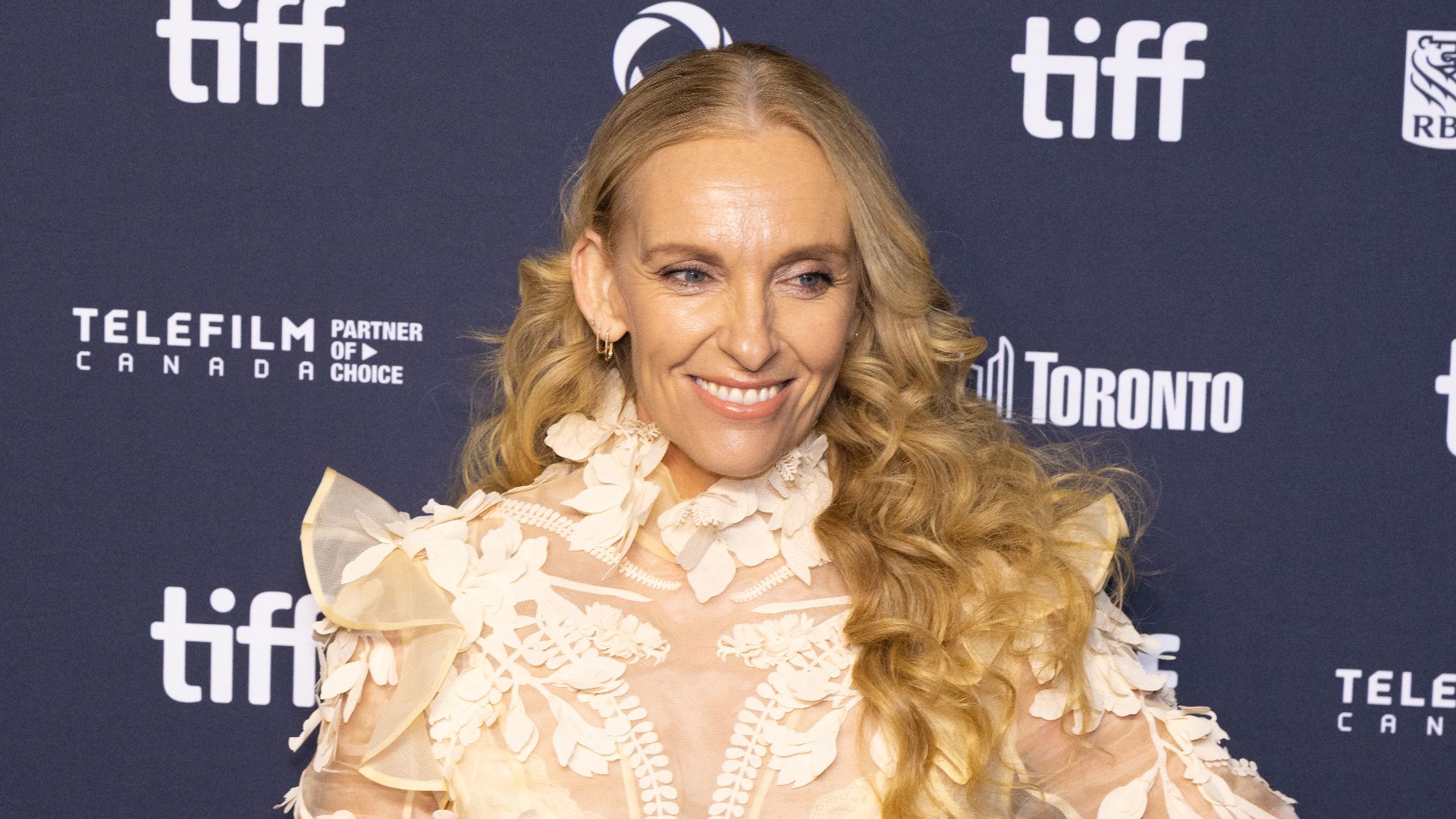 Toni Collette, series regular, at the 2025 Toronto International Film Festival (TIFF) for premiere of Wayward.