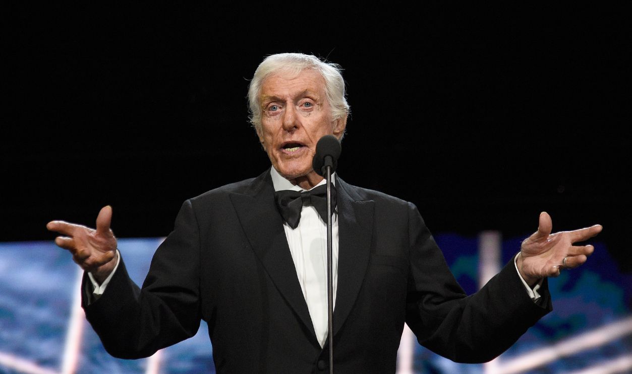 2017 AMD British Academy Britannia Awards Presented by American Airlines And Jaguar Land Rover - Inside BEVERLY HILLS, CA - OCTOBER 27: Dick Van Dyke accepts Britannia Award for Excellence in Television presented by Swarovski at the 2017 AMD British Academy Britannia Awards Presented by American Airlines And Jaguar Land Rover at The Beverly Hilton Hotel on October 27, 2017 in Beverly Hills, California.