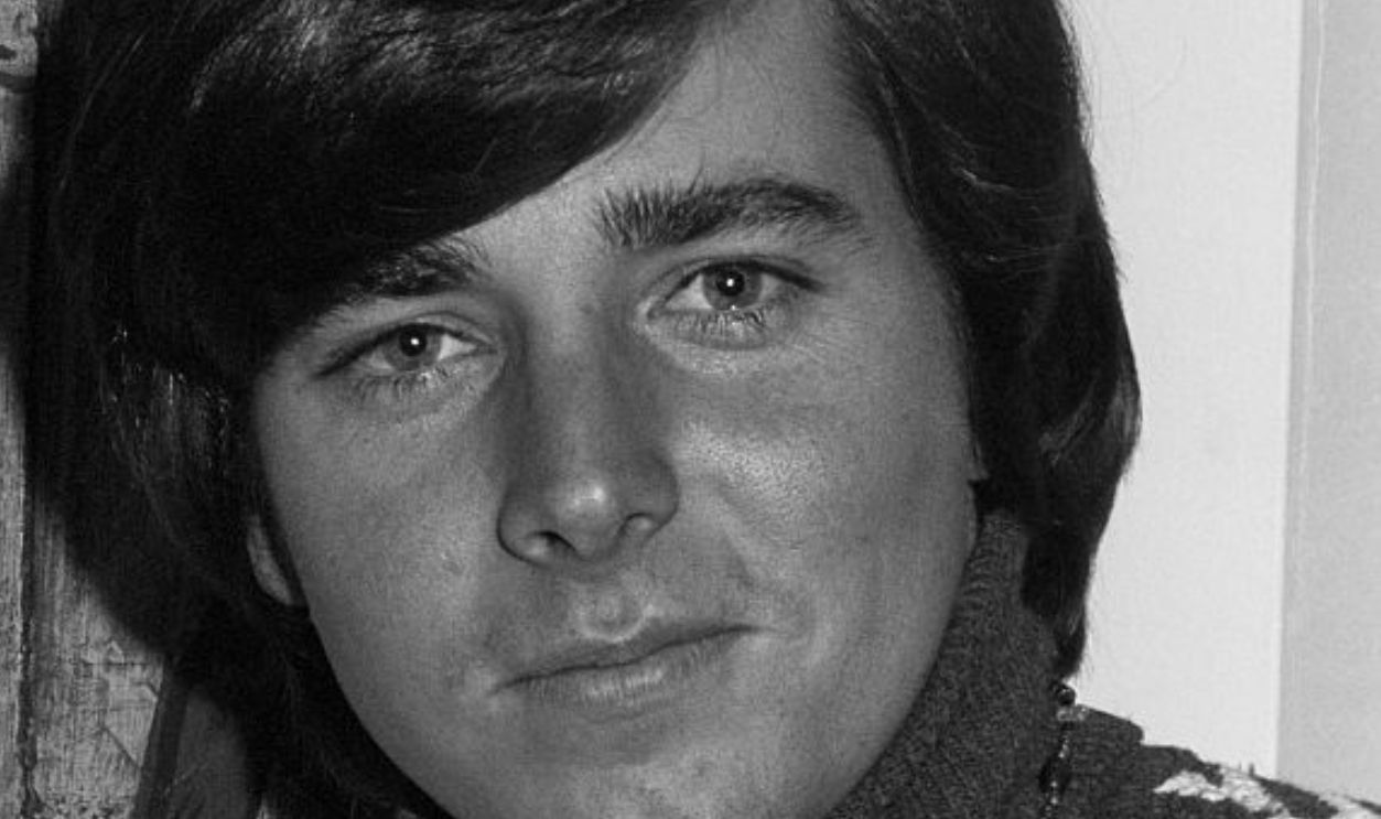 Bobby Sherman wearing a striped sweater; circa 1970; New York.