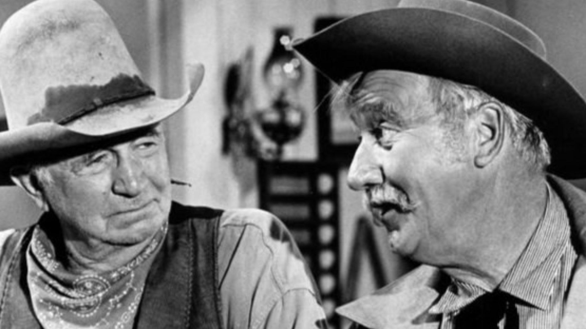 Photo of Walter Brennan and Edward Andrews from the television program The Guns of Will Sonnett.