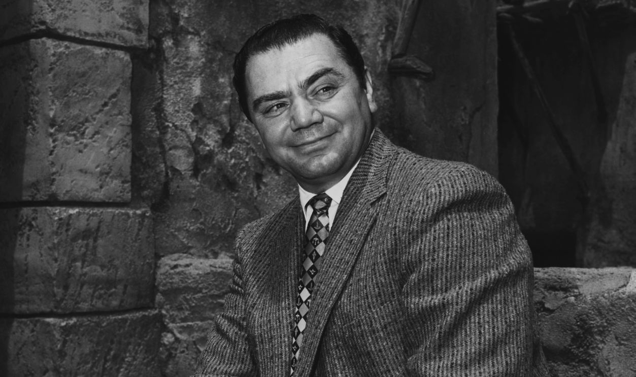 Portrait of American actor Ernest Borgnine in director Michael Curtiz's film, 'The Best Things in Life Are Free', 1956.
