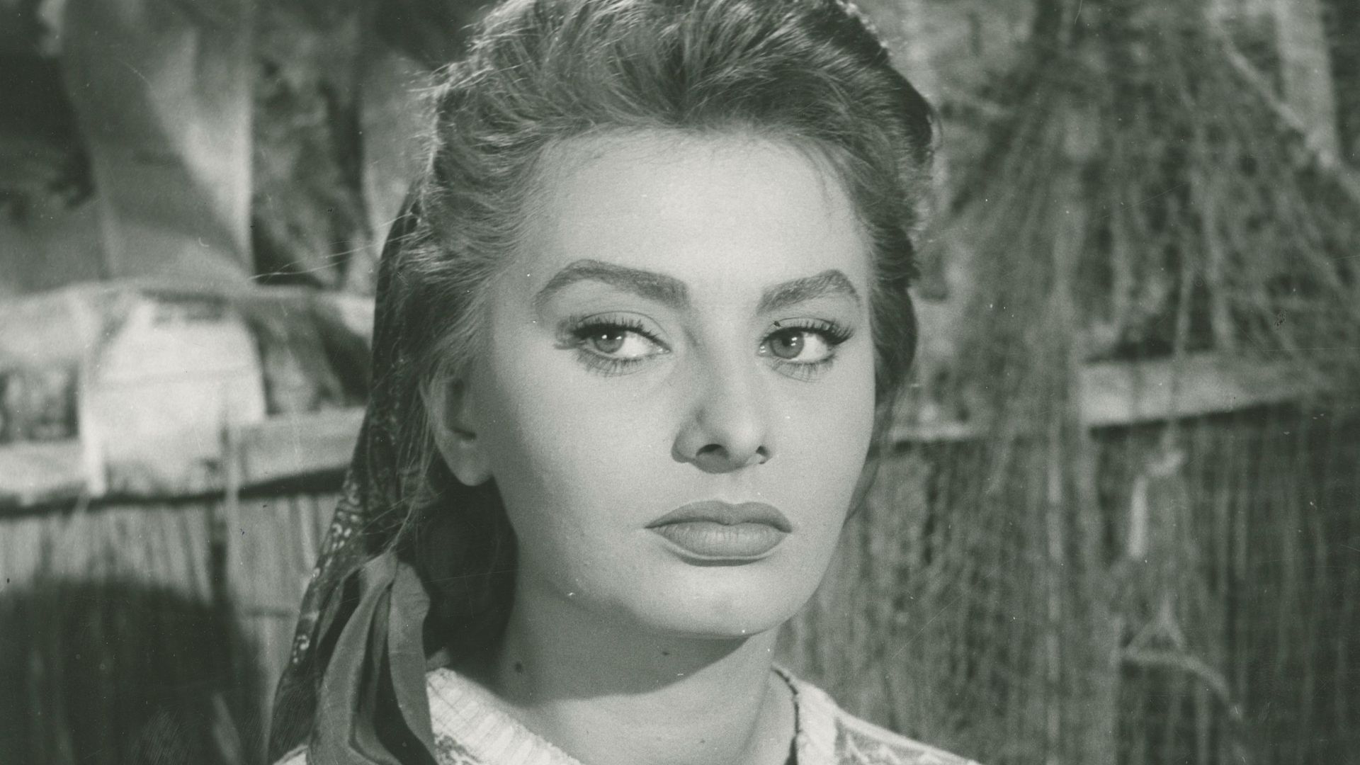 The Italian actress Sophia Loren in a scene from The River Girl (La donna del fiume), a 1955 film directed by Mario Soldati.