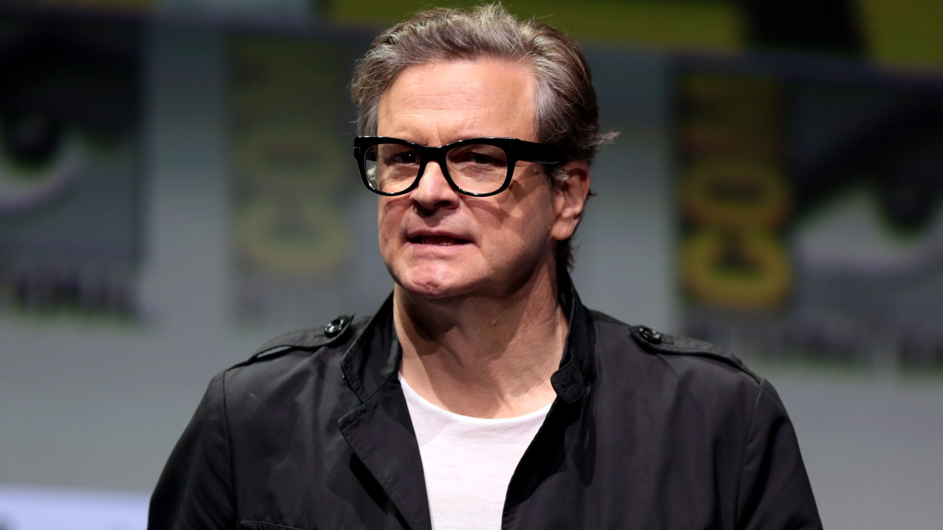 Colin Firth speaking at the 2017 San Diego Comic Con International, for