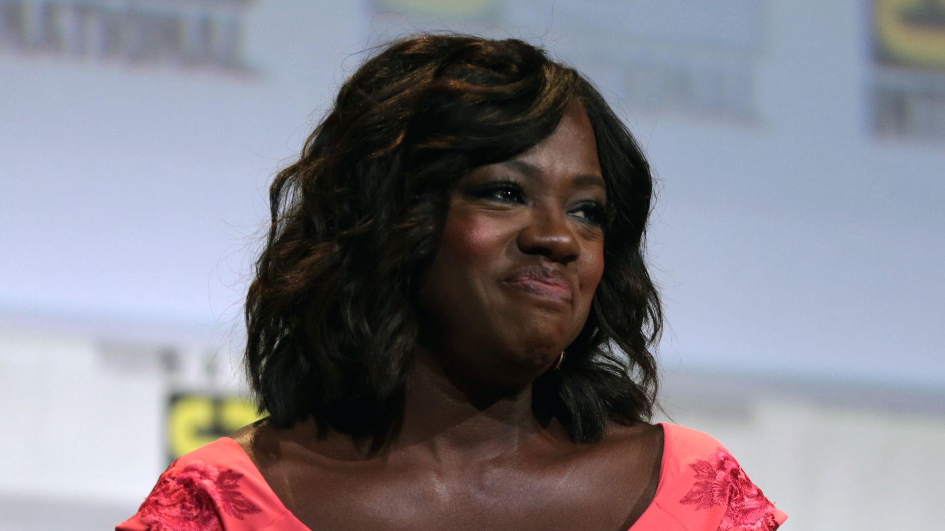 Viola Davis speaking at the 2016 San Diego Comic Con International, for