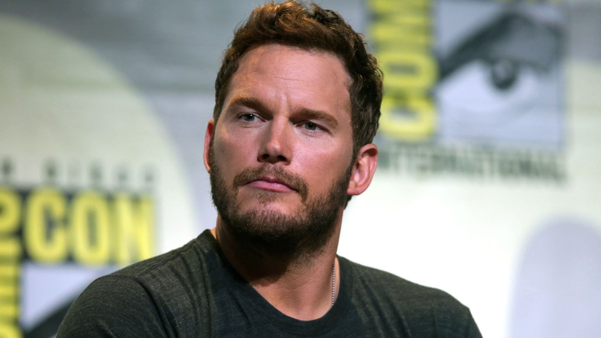 Chris Pratt speaking at the 2016 San Diego Comic Con International, for
