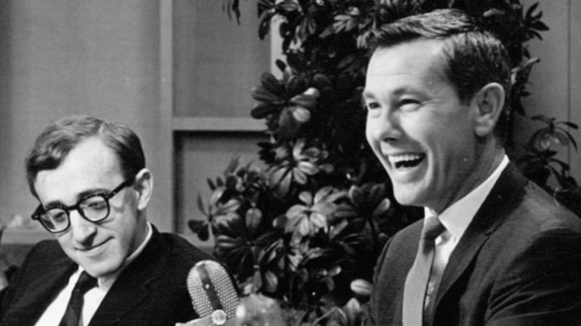 Photo of Johnny Carson and guest Woody Allen from The Tonight Show.
