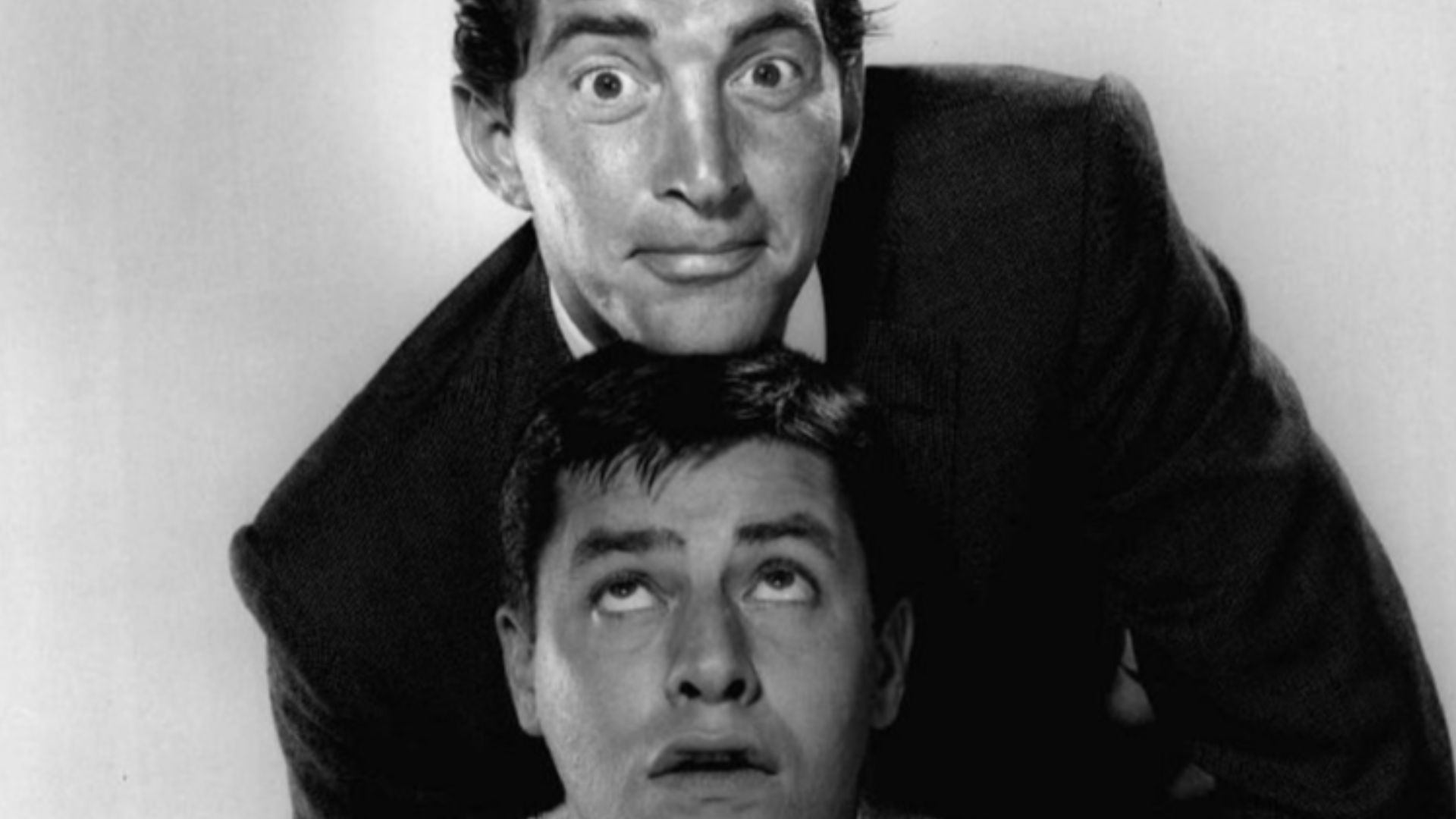 Photo of Dean Martin and Jerry Lewis from the television program Colgate Comedy Hour.