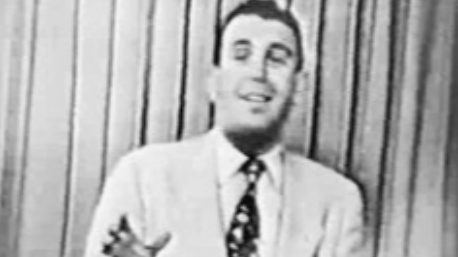 Dennis James, American television host and sports announcer, hosting an episode of Okay, Mother.
