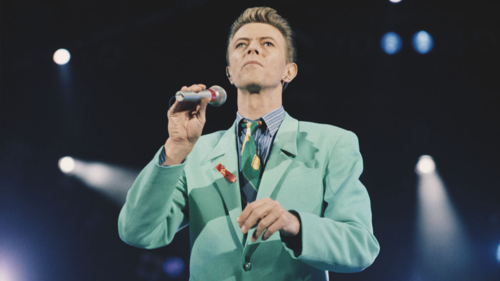 English singer and musician David Bowie (1947-2016) performs live on stage during the Freddie Mercury Tribute Concert for Aids Awareness at Wembley Stadium in London on the 20th April, 1992.