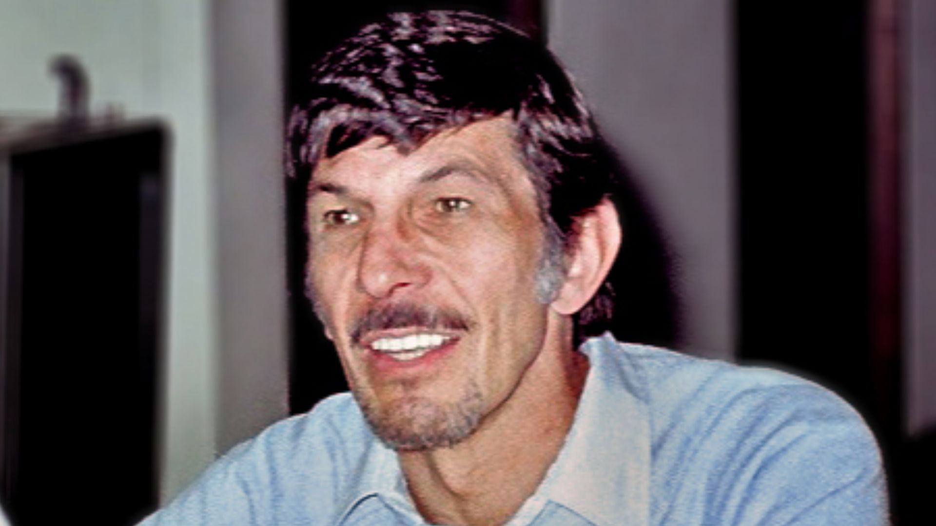 Actor Leonard Nimoy appearing at a science fiction convention.