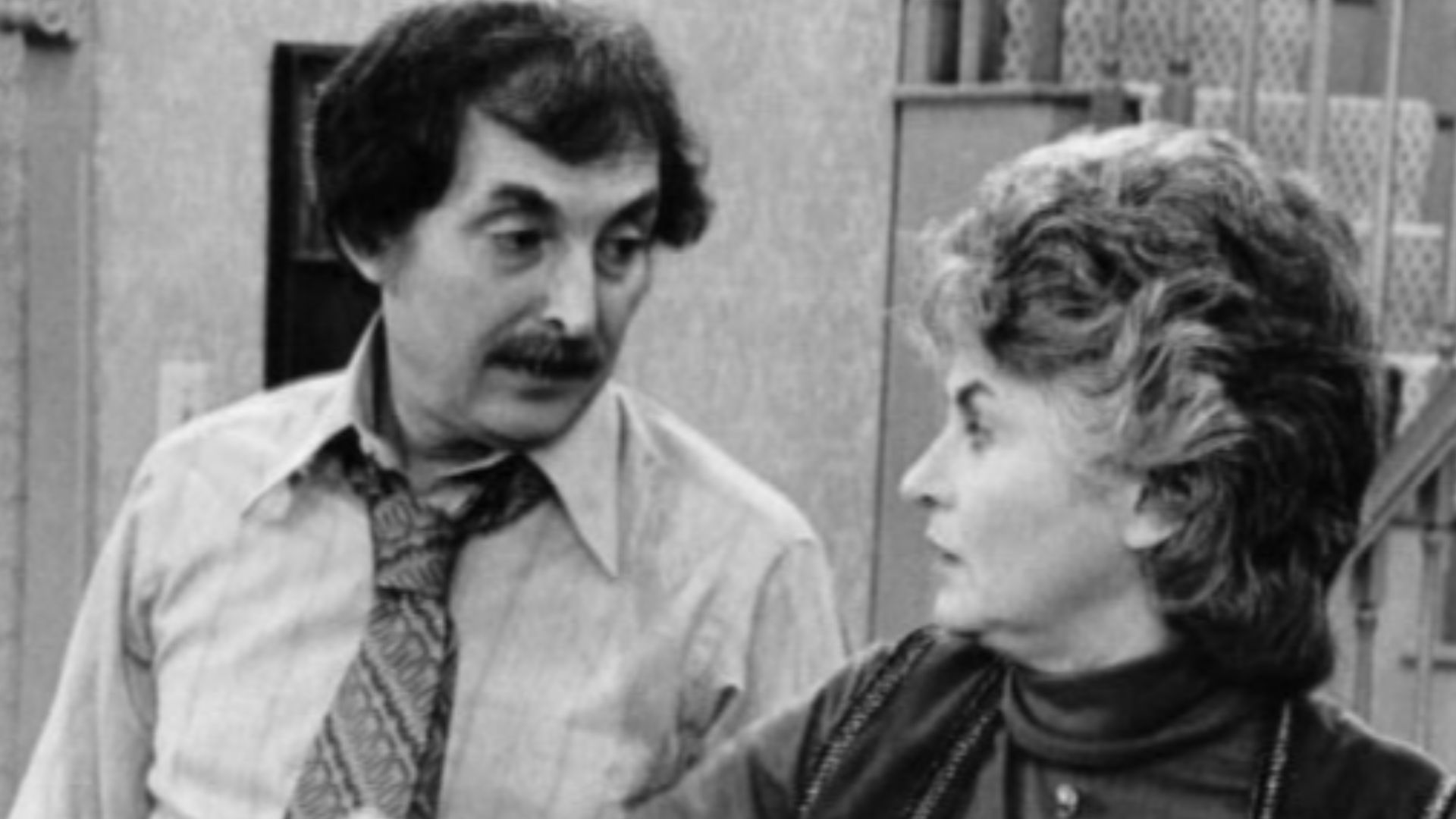 Publicity photo of Bill Macy and Bea Arthur from the television program Maude.