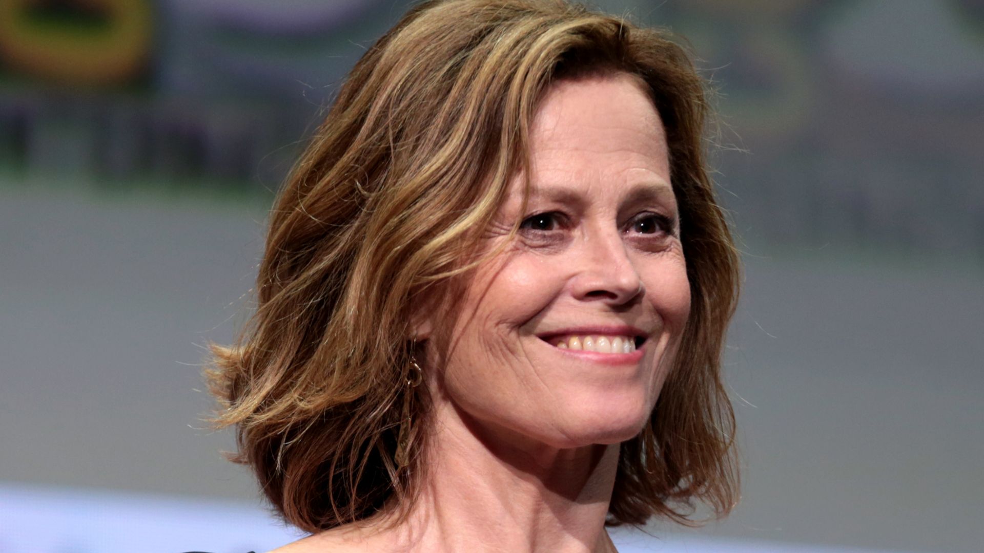 Sigourney Weaver speaking at the 2017 San Diego Comic-Con International in San Diego, California