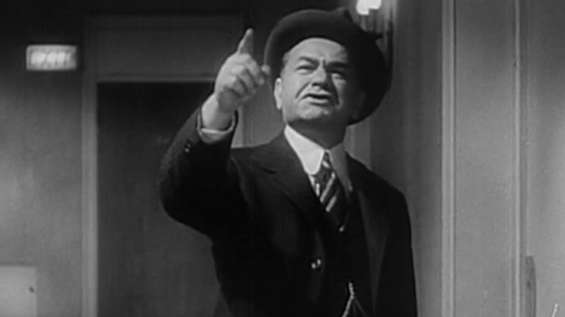 Cropped screenshot of Edward G. Robinson from the trailer for the film Double Indemnity