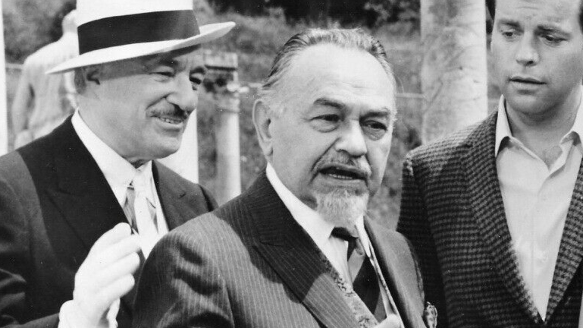 The Biggest Bundle of Them All (1968): 
Celli (Vittorio De Sica) introduces Prof. Samuels (Edward G. Robinson) to Harry Price (Robert Wagner) and Juliana (Raquel Welch)