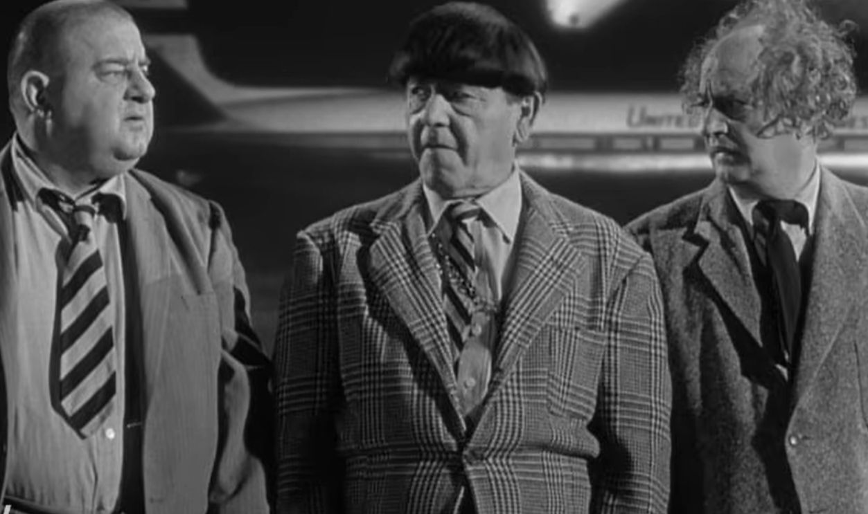 Screenshot from The Three Stooges Go Around the World in a Daze (1963)