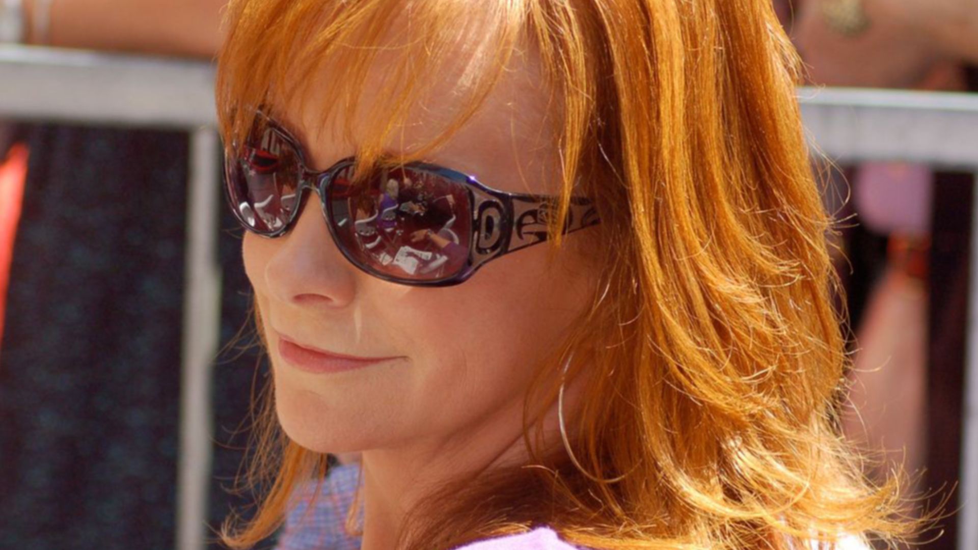 Reba McEntire at a ceremony for Vince Gill to receive a star on the Hollywood Walk of Fame.
