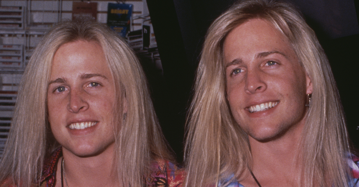 American singer-songwriters Matthew Nelson and Gunnar Nelson attend an event, circa 1990.