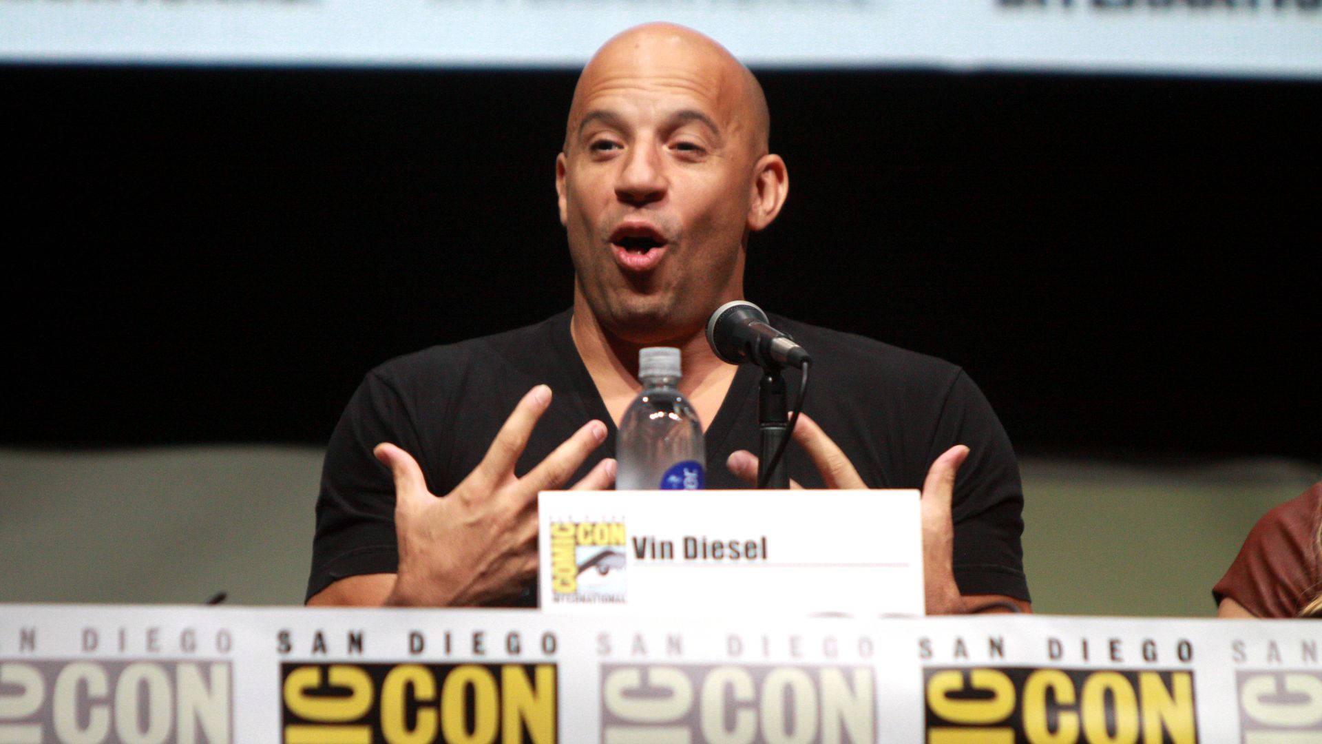 Vin Diesel speaking at the 2013 San Diego Comic Con International, for