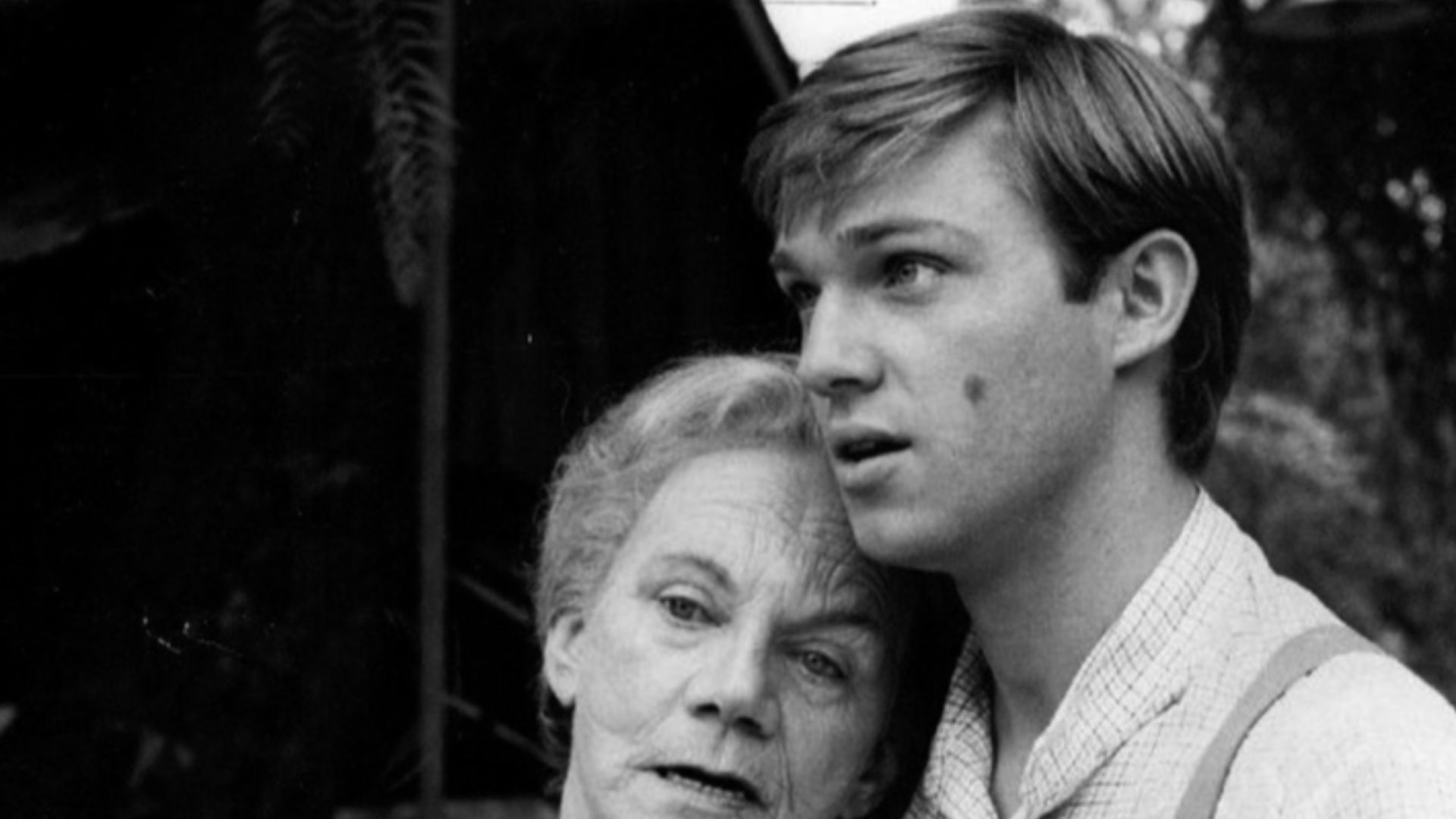 Publicity photo of Richard Thomas and Ellen Corby from the television program The Waltons.