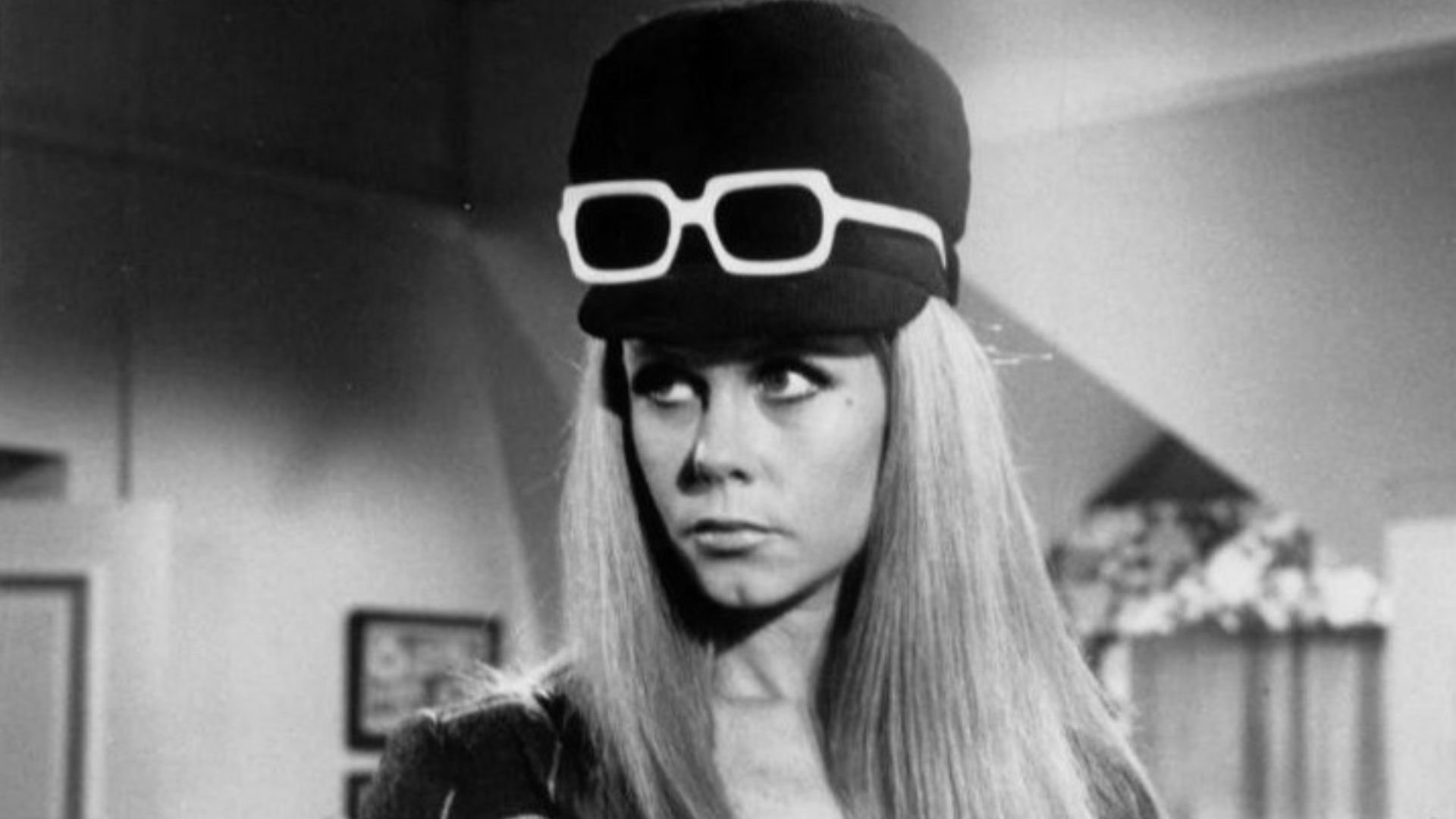 Photo of Elizabeth Montgomery as Samantha from the television program Bewitched.  The episode is