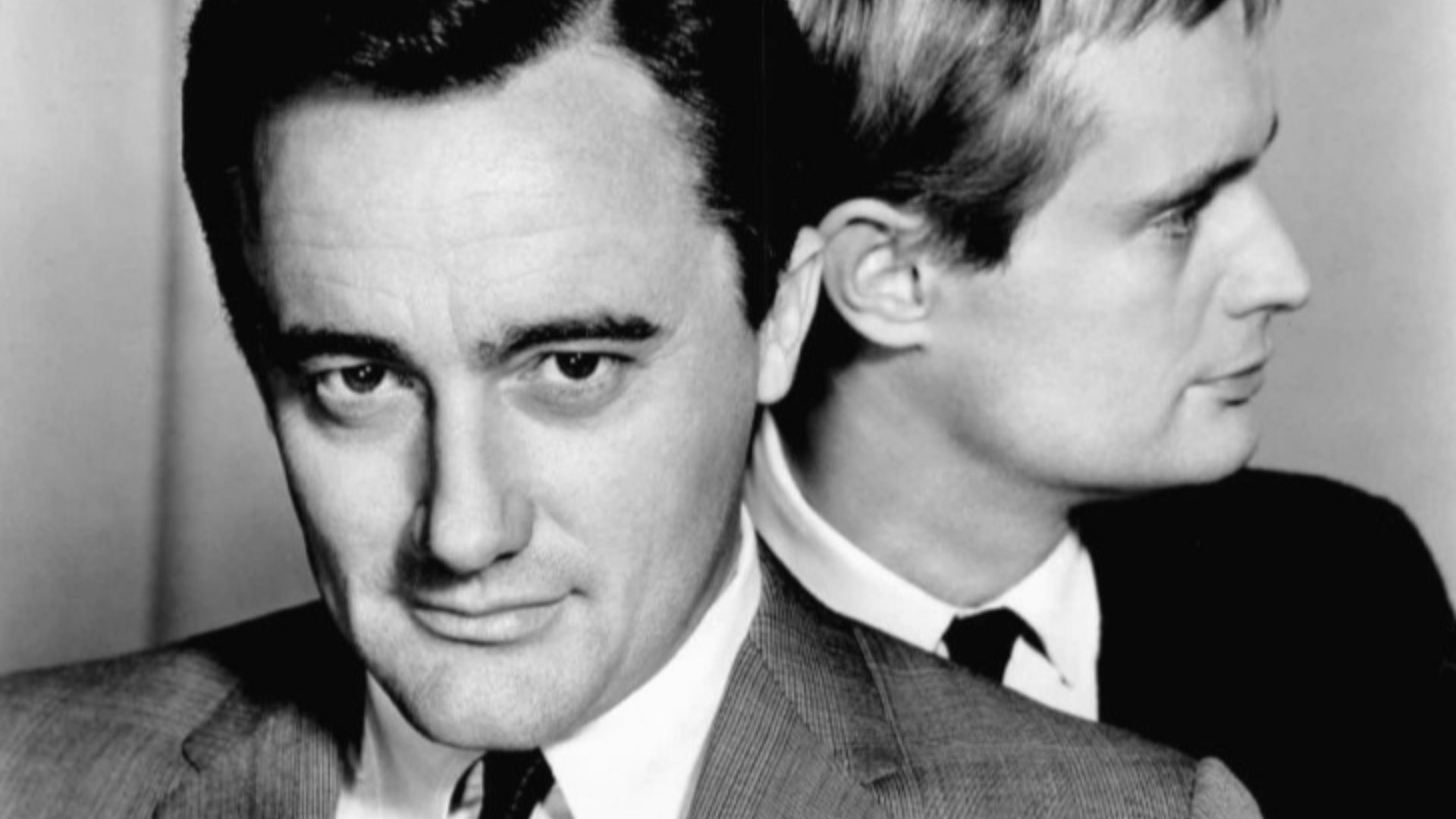 Photo of Robert Vaughn and David McCallum as Napoleon Solo and Illya Kuryakin from the television program The Man from U.N.C.L.E.