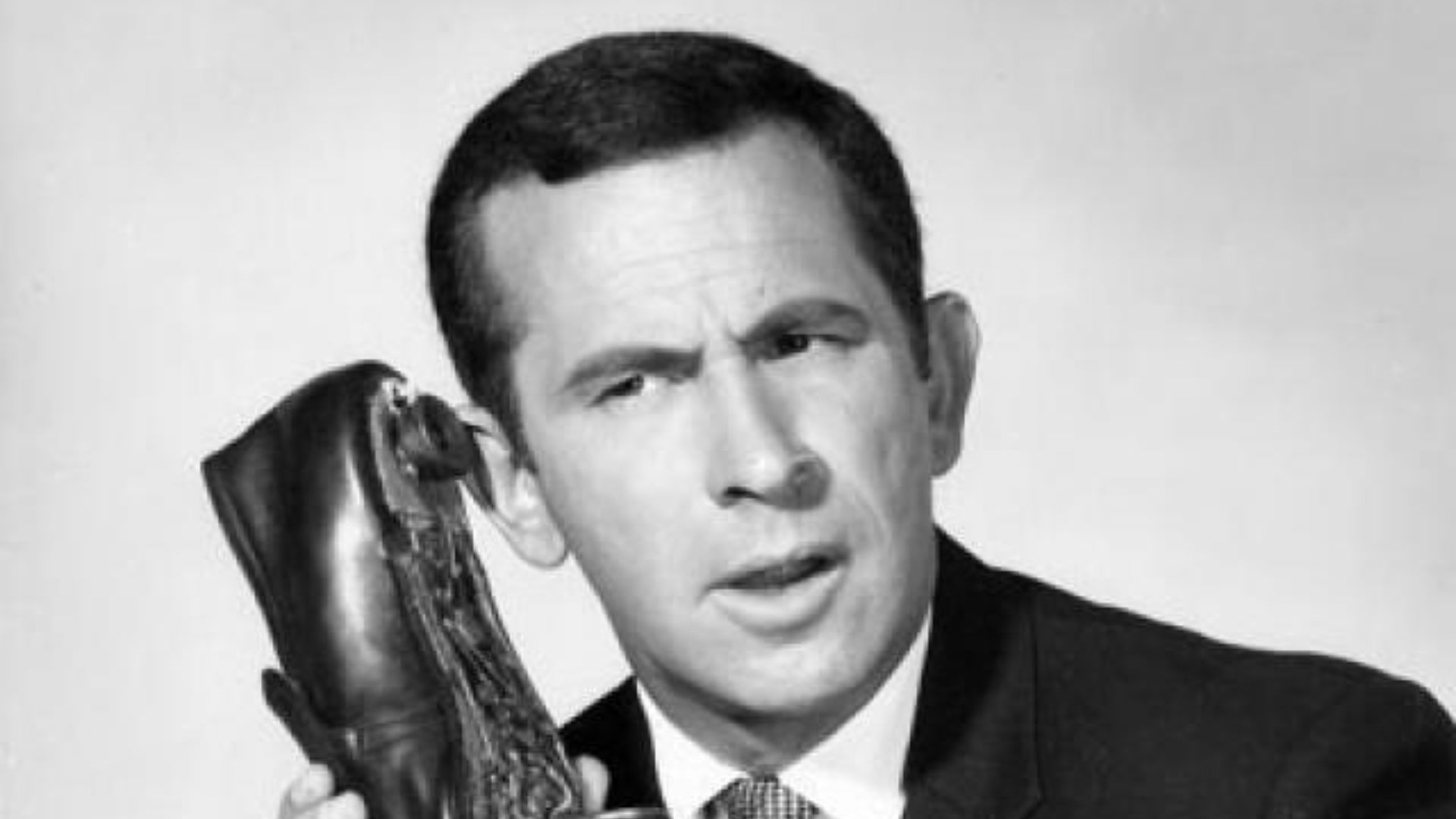 Photo of Don Adams as Maxwell Smart, with infamous