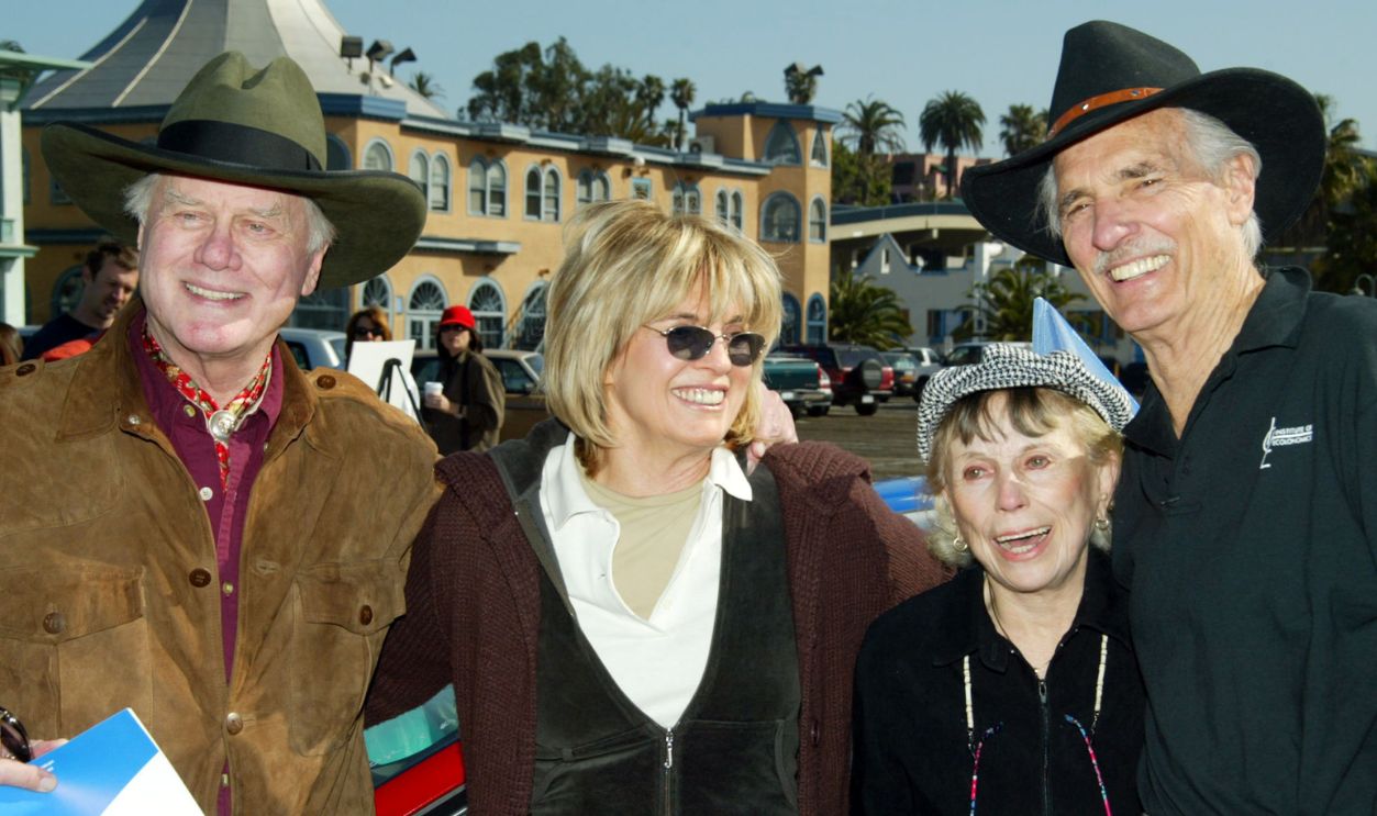 Linda Gray, Larry Hagman, Dennis Weaver, & Wife