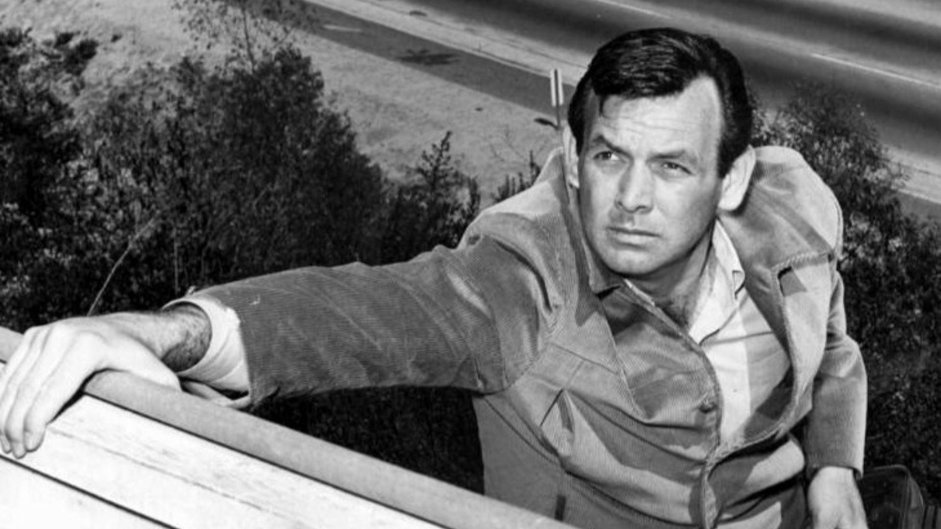 Scene from the television program The Fugitive with David Janssen as Richard Kimble.