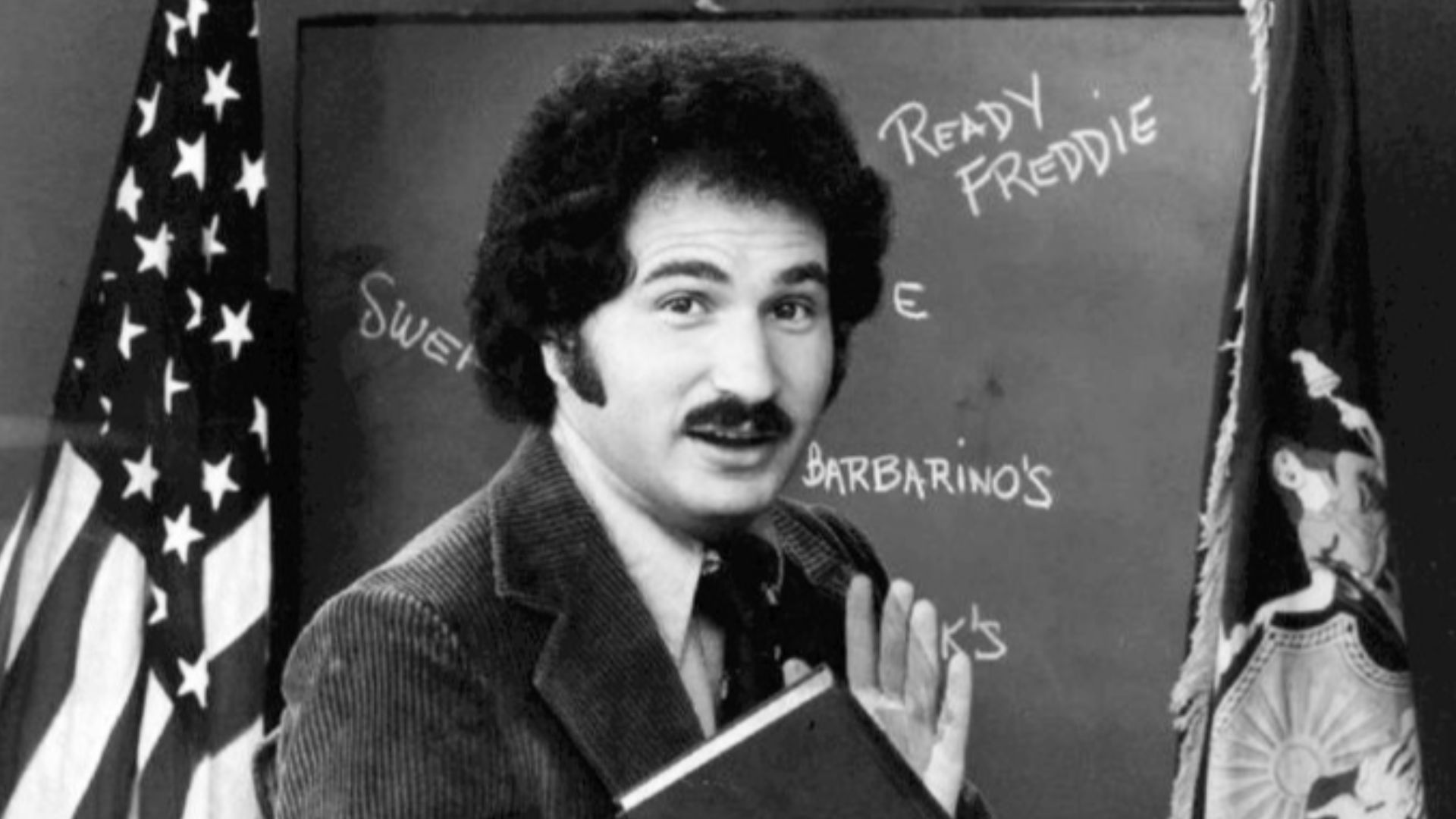 Publicity photo of Gabe Kaplan as Gabe Kotter from the television program Welcome Back, Kotter.