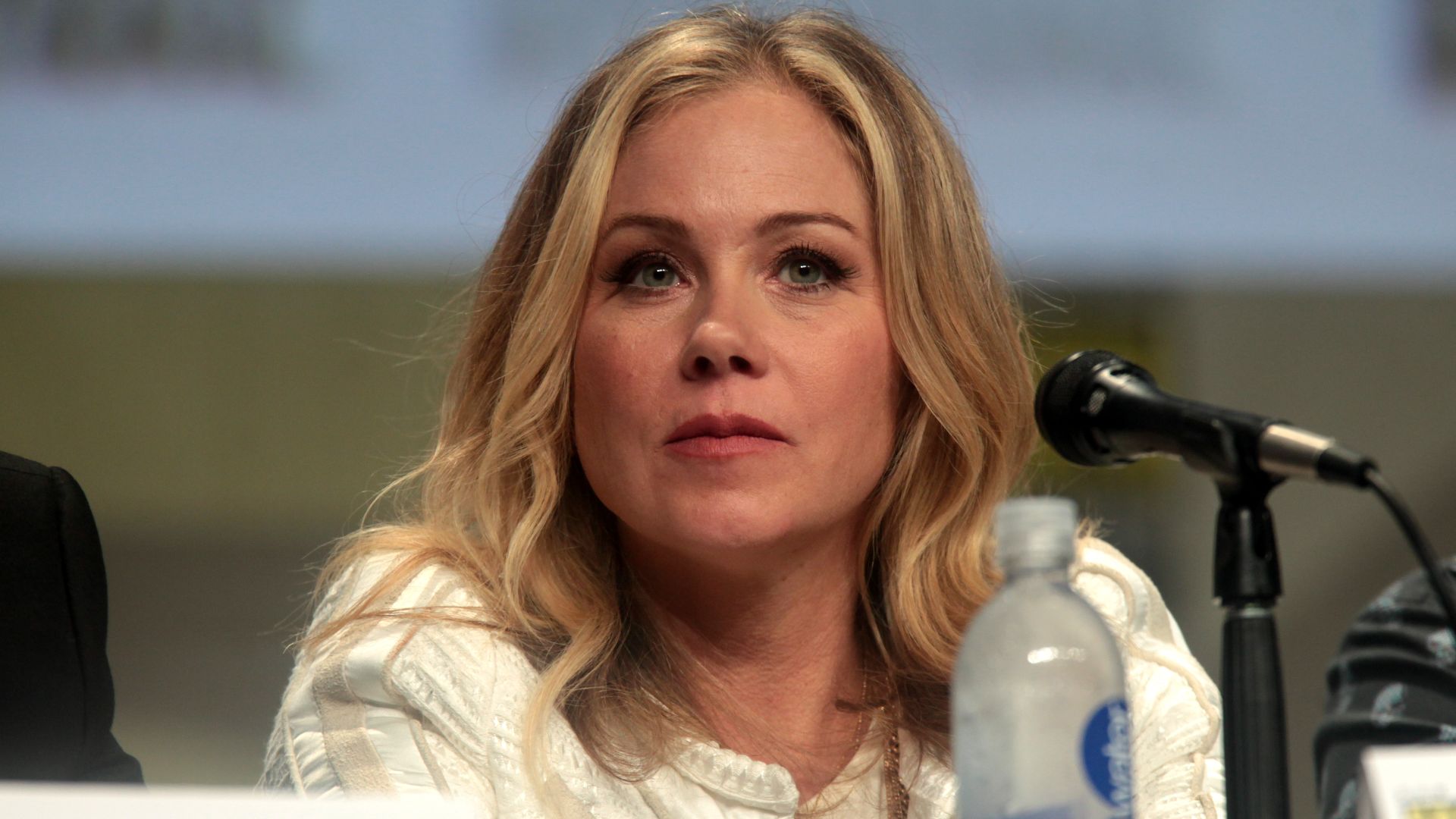 Christina Applegate speaking at the 2014 San Diego Comic Con International, for