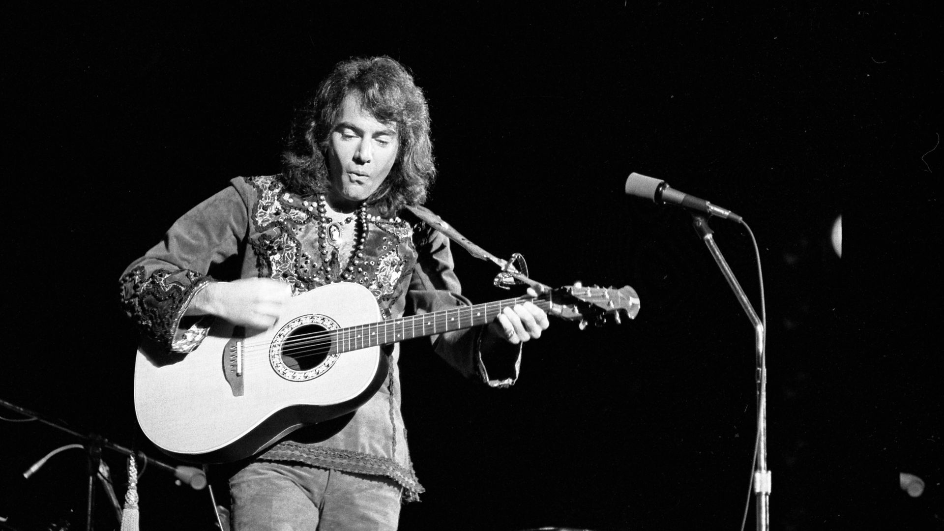 Neil Diamond on stage at the Greek Theater in Los Angeles