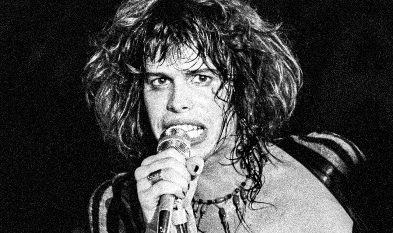 Steven Tyler of rock group Aerosmith performs at McHugh Forum, Boston College, Chestnut Hill, MA on September 29, 1973